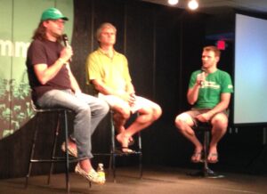 Marc Nager, Brad Feld, and Steve Case hold a "fireside chat".